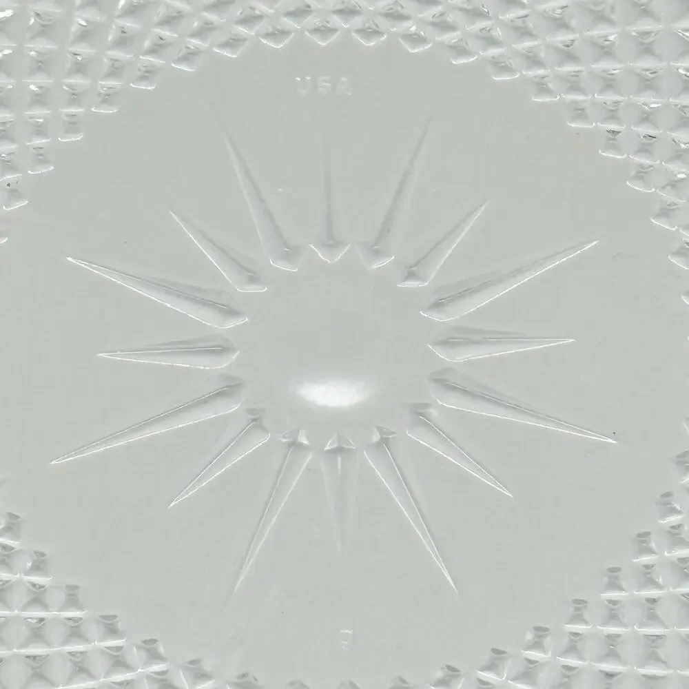 Vintage Arcoroc Diamant Starburst Clear Glass 10” Round Serving Platter Plate